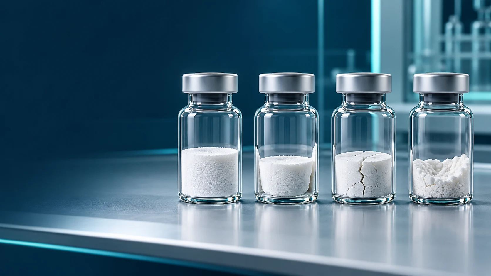 Lyophilized Peptide Cake Appearance: Collapse, Shrinkage and Cracks technical illustration